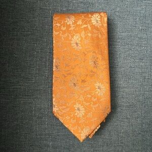 Calvin Klein Floral Pattern Silk Tie-57”